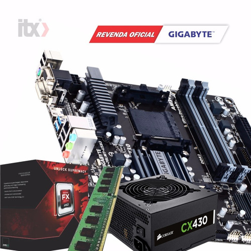 Kit Amd Fx-8300 + Ga-78lmt-usb3 + 8gb + Fonte 430w