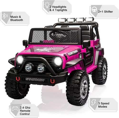Carro A Batería Jeep 5 Motores 4x4 Pantalla Llantas Jebe