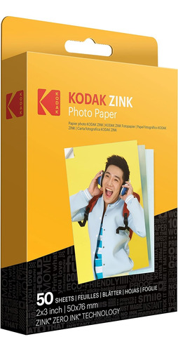 Papel Fotográfico Zink Premium Kodak 2x3 (pack 50 Hojas)