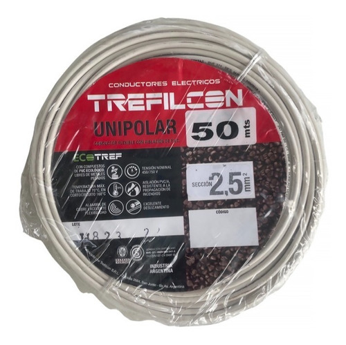 Cable Unipolar 2.5mm Normalizado Trefilcon Rollo X 50mts E.a