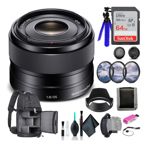 Lente Sony E 35 Mm F/1.8 Oss Sel35f18 Con Kit De Filtros Y M