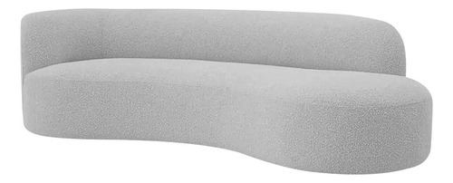 Divã Recamier Orgânico Tokyo 200cm Lado Direito Linho Cor Cinza claro