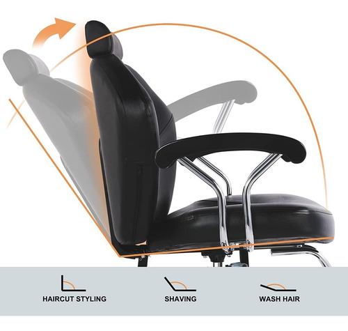 Imagen 7 de 8 de Silla Para Peluqueria / Estilistas / Ajustable / Reclinable