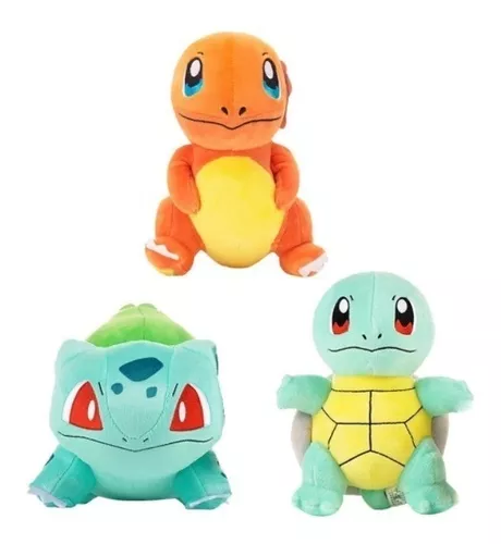 Kit 7 Boneco Pokémon Pelucia Squirtle Charmander Brinquedo