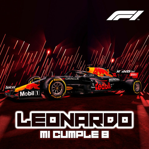 Lona 1 X 1 Metros Personalizada Fiesta Cumpleaños Personajes Formula 1 Red Bull
