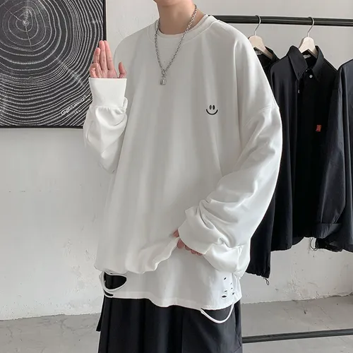 Sudadera De Estilo Coreano Para Hombre, Holgada, Con Capa Base
