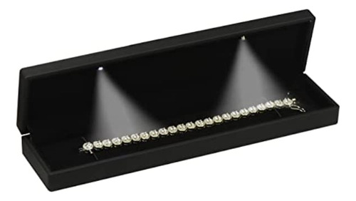 Caja Pulsera Led Negra Lujo Regalo Joyeria Luz Para Mujer X