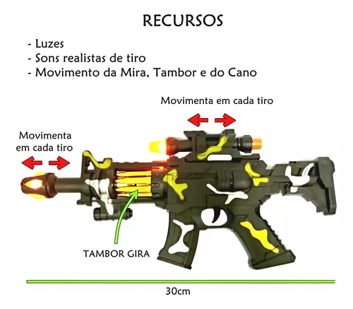 Metralhadora / Arma de Brniquedo c/ Barulho – 30 cm – Maior Loja de  Brinquedos da Região