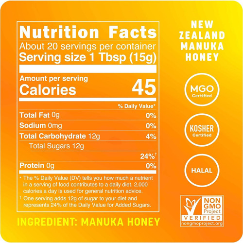 Miel De Manuka Pura New Zealand Honey Co. 308 G Squeezy