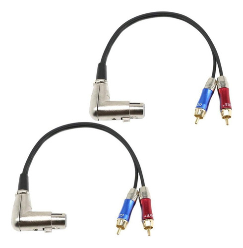 2 Piezas Xlr Hembra A Rca Doble Macho Y Divisor Splitter De