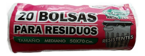 Bolsas Residuos 50x70 Rollo Resistentes Antigoteo 20u Negras