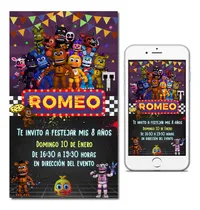 Comprar Tarjetas Invitaciones Digitales Five Nights At Freddy S Fnaf Five Nights At Freddy´ Fnaf 1
