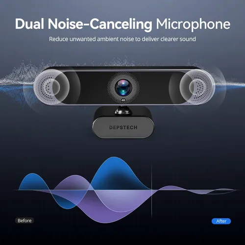 Cámara Web Depstech 4k Con Micrófono, Sensor Sony, Enfoque A
