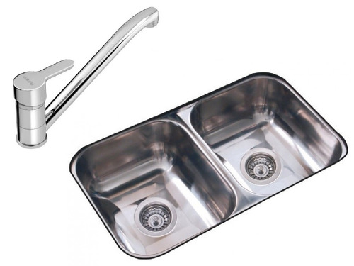 Bacha Para Cocina Doble Johnson C28 Griferia Dique