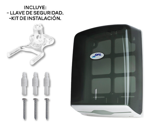 Despachador De Toalla Interdoblada Jofel Ah37403 Humo 9pz