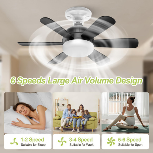 Ventilador De Techo Moderno De 18 PuLG Con Luz Led Y Control