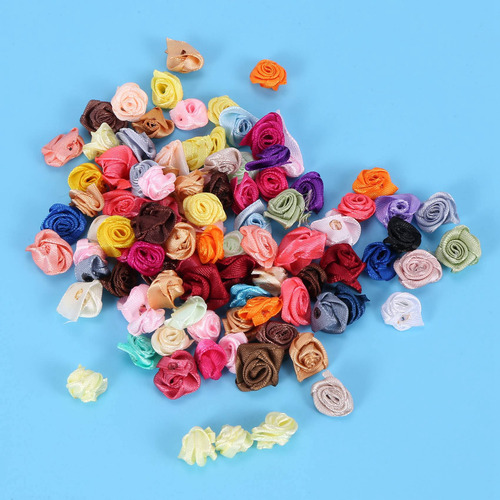 Rosetones Con Forma De Rosa Satinada Hechos A Mano De Crysta