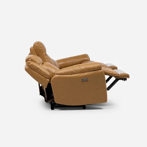 Sofá Reclinable Rimini 3 Cuerpos Eléctrico Cuero Whiskey