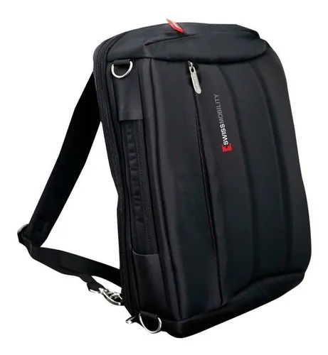 Mochila Maletin Para Laptop Swiss Mobility Negro 2 En 1 Cuotas