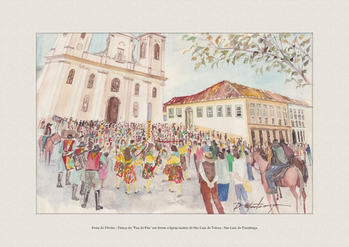 Festa Do Divíno - Aquarela De São Luíz Do Paraitinga - A4