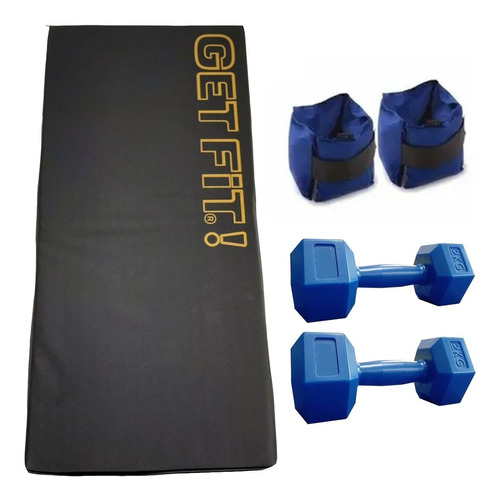 Kit Colchoneta Tobilleras Mancuernas 1kg Combo Pesa Gimnasia