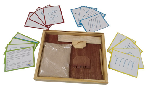 Pack Bandeja Montessori C/tarjetas Trazado Didáctico Niños 