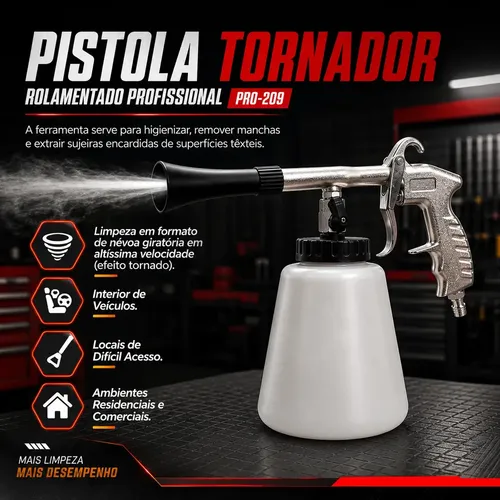 Pistola Tornador Limpeza Automotiva Higienização Profissiona