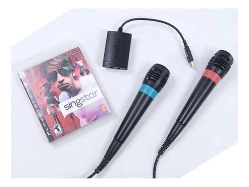 Microfonos Singstar Play Station 3 Adaptador Usb Ps3 + Juego