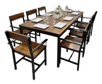 Comprar Juego De Comedor Tudor 8 Sillas Hierro Y Madera Herrería Ar