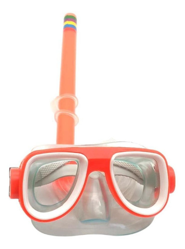 Máscara de natación y buceo para niños, color naranja