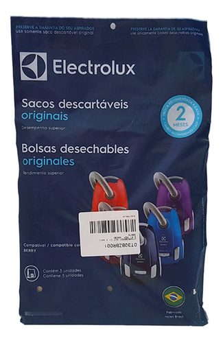 Kit 3 Sacos Para Asp Electrolux Berry Dt30bzbr001 38870