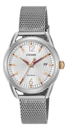 Reloj Citizen Eco-drive Fe608151a Original E-watch Color de la correa Plateado