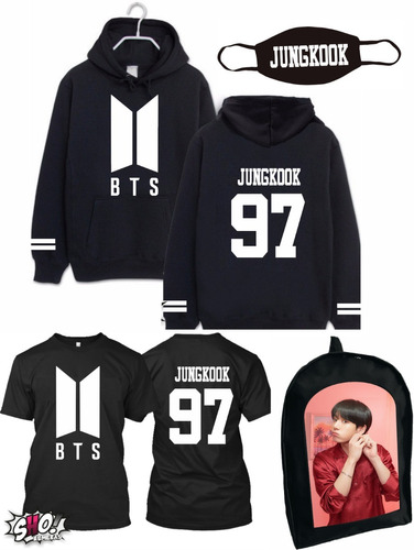 Combo Bts Jungkook Canguro  Mochila  Remera Barbijo