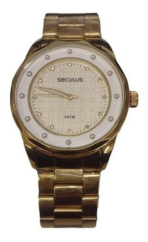Relógio Seculus Dourado De Luxo 28464lpsvds1 De Vltrlne