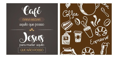 Imagem 1 de 2 de Quadro Sem Moldura - Kit Jesus E Café