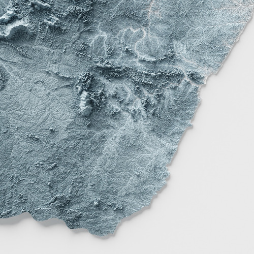 Pôster Mapa De Relevo Da Guiana Francesa - Tamanho A2