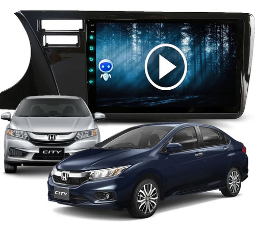 Multimidia Honda City 2015-2021 Comando Voz Carplay Gps 9p