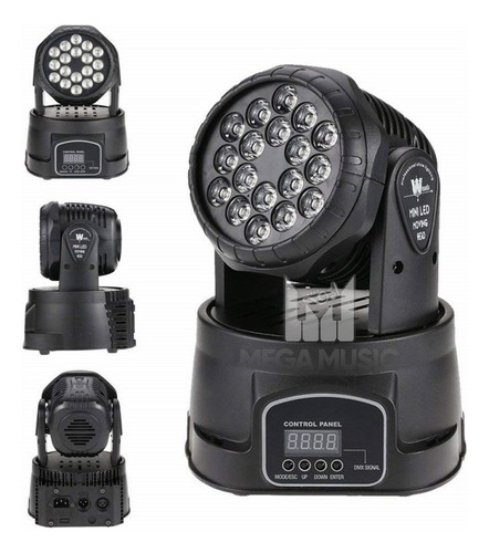 2 Mini Moving Head Wash 18 Quadrileds Rgbw Iluminação Dj