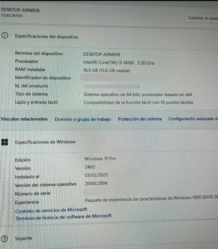 Aio Lenovo Thinkcentre M90a 23.8 I3-14100 16gb Ram 256gb W11 Negro