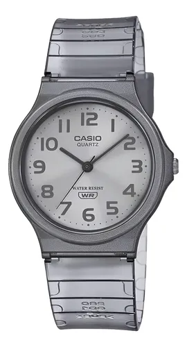 Reloj Casio Mq-24s-8b Gris Malla Trasparente Microcentro