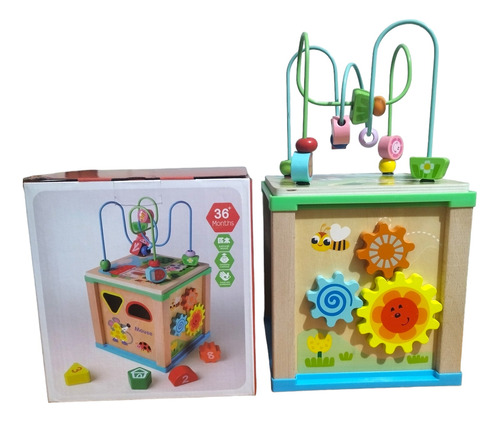 Caja Cubo Dificultad Juegos De Madera Con Pizarra Niños 