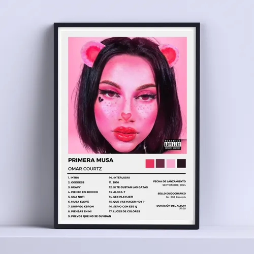 Cuadro Omar Courtz Primera Musa Album 30x40cm Con Vidrio