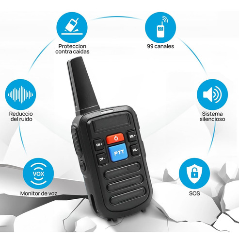 Walkie Talkie,walkie Talkie Recargable Usb Etc. (2 Paquetes)