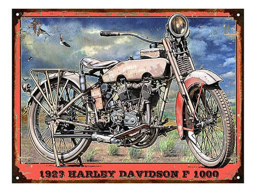 Cartel Chapa Publicidad Moto Harley Davidson 1923 L270