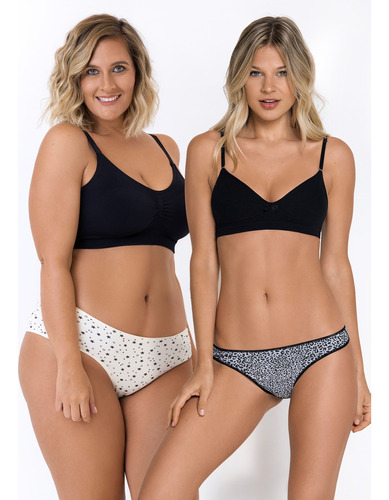 Pack X2 Bombachas Culotte Less Algodon Surtidos Mora A019