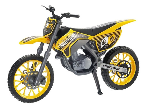 Moto De Brinquedo Pro Tork Pneus Borracha Usual Amarelo 388