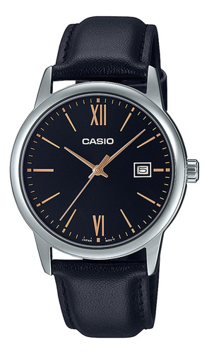 Reloj Hombre Casio Mtp-v002l-1b3udf Core Mens Plateado Con Correa Y Fondo Negro