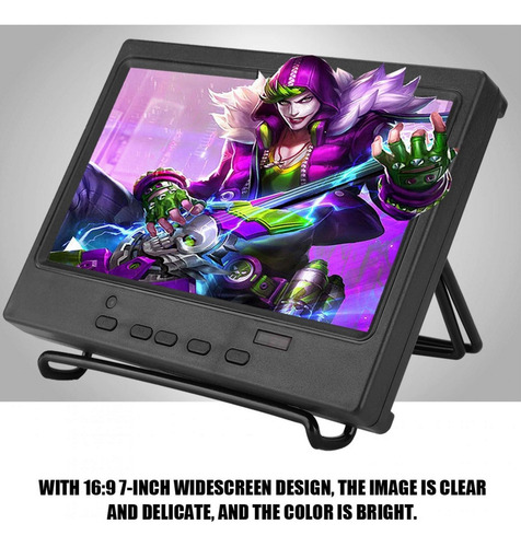 7in Lcd Ctv Monitor De Coche 16:9 Pc Pantalla Av/vga/hdmi 10