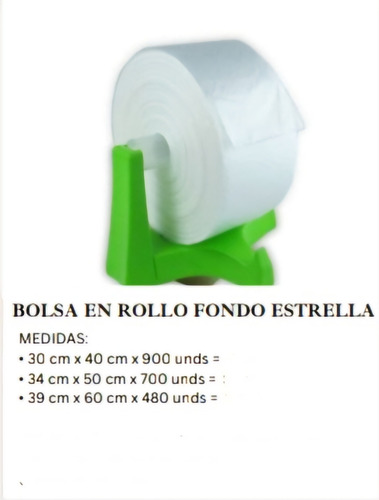 Rollo De Bolsas De Nylon   30 X 40 Caño Blanco 