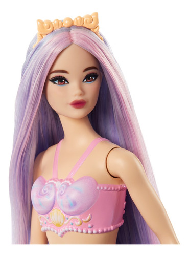 Muñeca Sirena Con Cabello Lila - Barbie Fantasía